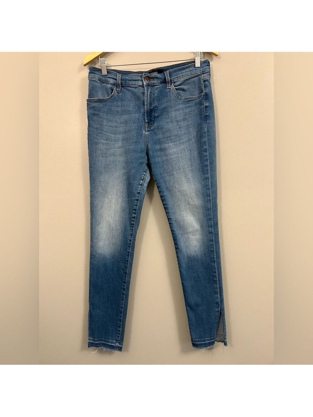 J Brand Light Blue Skinny Jeans Ankle Slit Hem Size 31
